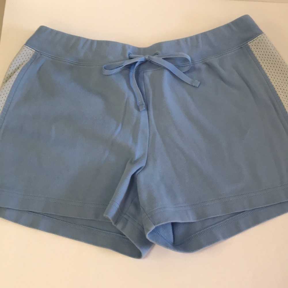 NY Jeans powder blue shorts with white stripes